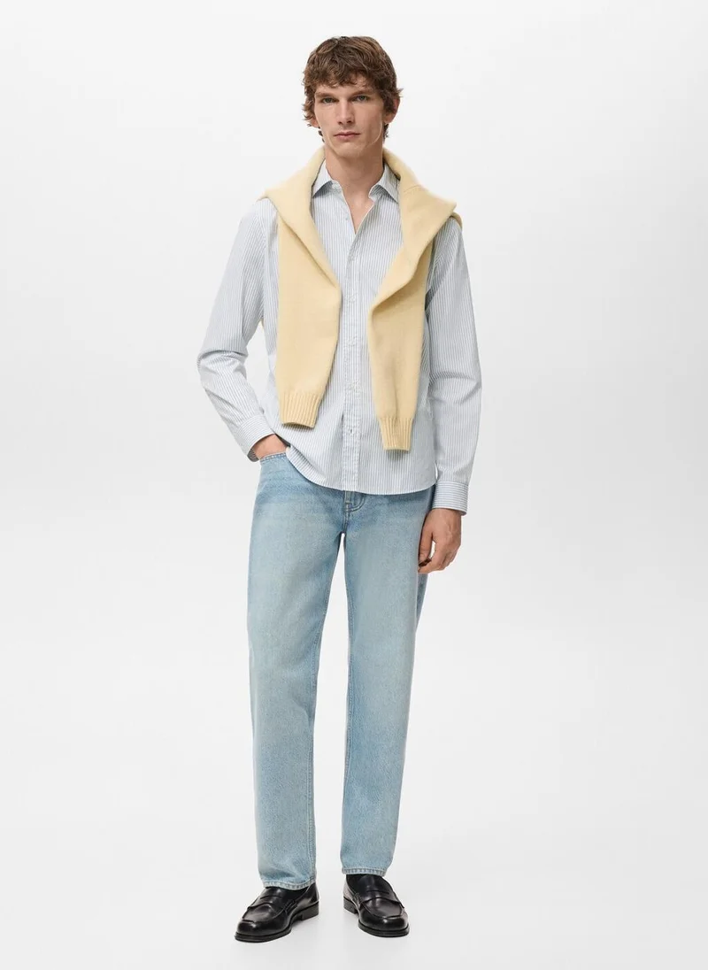 Mango Man  Regular fit striped cotton shirt for Men | Best Price UAE
